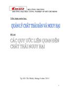 Các quy ước liên quan đến chất thải nguy hại