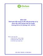 Đánh giá chất lượng và đề xuất giải pháp xử lý quan trắc chất lượng nước tại Huyện Hương Khê và Vũ Quang tỉnh Hà tĩnh