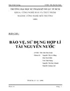 Bảo vệ sử dụng hợp lí tài nguyên nước