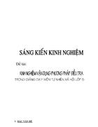 Kinh nghiệm vận dụng phương pháp điều tra trong bộ môn tự nhiên xã hội lớp 5