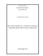 Đặc trưng ngôn ngữ văn hóa của hành vi chào hỏi trong tiếng anh và tiếng việt