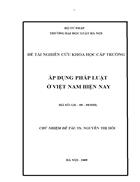 Áp dụng pháp luật ở Việt Nam hiện nay