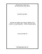 Đánh giá hiệu quả hoạt động cảng cá Lạch Bạng tỉnh Thanh Hoá