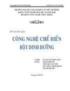 Công nghệ chế biến bột dinh dưỡng