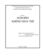 Acid béo không thay thế kèm ppt báo cáo