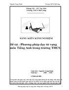 Phương pháp dạy từ vựng môn Tiếng Anh trong trường THCS