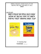 Biện pháp hướng dẫn học sinh sử dụng tốt từ điển tiếng việt trong học tập