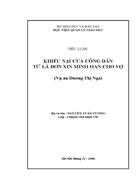 KHIẾU NẠI CỦA CÔNG DÂN TỪ LÁ ĐƠN XIN MINH OAN CHO VỢ Vụ án Dương Thị Nga