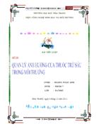 Quản lý ảnh hưởng của thuốc trừ sâu trong môi trường