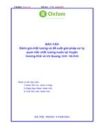 Đánh giá chất lượng và đề xuất giải pháp xử lý quan trắc chất lượng nước tại Huyện Hương Khê và Vũ Quang tỉnh Hà tĩnh do Tổ chức Oxfam tài trợ
