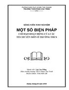 Một số biện pháp chỉ đạo hoạt động các tổ chuyên môn để nâng cao chất lượng day học Sáng kiến kinh nghiệm dạy học