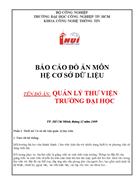 Cơ sở dữ liệu quản lý thư viện trường đại học viết trên SQL