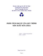 Phân tích HACCP của quy trình sản xuất sữa chua