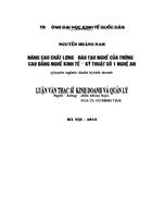 Nâng cao chất lượng đào tạo nghề của Trường Cao đẳng nghề Kinh tế - Kỹ thuật số 1 Nghệ An