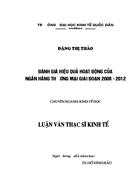 Đánh giá hiệu quả hoạt động của  ngân hàng thương mại giai đoạn 2008 – 2012