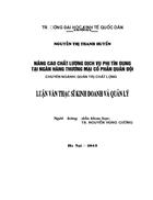 Nâng cao chất lượng dịch vụ phi tín dụng tại Ngân hàng TMCP Quân đội