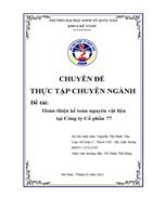 Hoàn thiện công tác kế toán nguyên vật liệu tại công ty Cổ phần 77