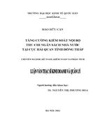 Tăng cường kiểm soát nội bộ thu chi Ngân sách nhà nước tại Cục Hải quan Tỉnh Đồng Tháp