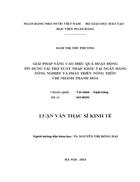 Giải pháp nâng cao hiệu quả  hoạt động tín dụng tài trợ xuất nhập khẩu tại Ngân hàng Nông Nghiệp và Phát Triển Nông Thôn chi nhánh Thanh Hóa