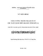 Tăng cường thanh tra quản lý chi ngân sách trên địa bàn tỉnh Sơn La