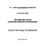 Tăng cường quản lý nợ xấu tại Ngân hàng thương mại cổ phần Đông Nam Á