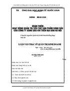Hoàn thiện hoạt động quản trị tiêu thụ sản phẩm xăng dầu của Công ty xăng dầu KVI trên địa bàn Hà Nội