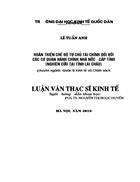 Hoàn thiện chế độ tự chủ tài chính đối với các cơ quan hành chính nhà nước cấp tỉnh (Nghiên cứu tại tỉnh Lai Châu)