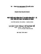 Phát triển hoạt động bán lẻ tại Ngân hàng Đầu tư và Phát triển Việt Nam- Chi nhánh Hà Thành