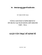 Nâng cao chất lượng dịch vụ tín dụng tại ngân hàng liên doanh Việt -Nga