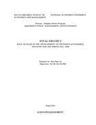 ROLE OF STATE IN THE DEVELOPMENT OF VIETNAM’S AUTOMOBILE INDUSTRY FOR THE PERIOD 2011 - 2020