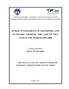 TA: Public investments in transport and economic growth: the case of viet nam in the period 1996-2006