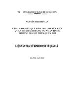 Nâng cao hiệu quả đào tạo chuyên viên quan hệ khách hàng tại ngân hàng TMCP Quân Đội