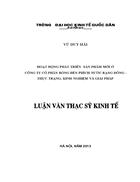 Hoạt động phát triển  sản phẩm mới ở Công ty cổ phần bóng đèn phích nước Rạng Đông – Thực trạng, kinh nghiệm và giải pháp