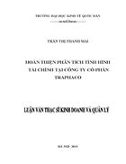 Hoàn thiện phân tích tình hình tài chính tại Công ty cổ phần TRAPHACO