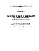 Hạn chế rủi ro tín dụng tại Chi nhánh NHNo&PTNT Phúc Yên giai đoạn 2008-2010