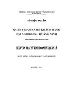 Quản trị quan hệ khách hàng tại Agribank - Quảng Ninh