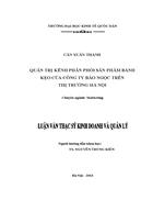 Quản trị kênh phân phối sản phẩm bánh kẹo của công ty Bảo Ngọc trên thị trường Hà Nội