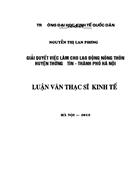 Giải quyết việc làm cho lao động nông thôn huyện Thường Tín thành phố Hà Nội