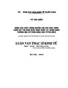 Nâng cao chất lượng nguồn lực cho hoạt động giám sát tín dụng xuất nhập khẩu tại Ngân hàng Thương mại Cổ phần Xăng dầu Petrolimex