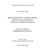 Hoàn thiện phân tích hệ thống báo cáo tài chính tại công ty cổ phần LICOGI 16