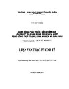 Hoạt động phát triển  sản phẩm mới ở Công ty cổ phần bóng đèn phích nước Rạng Đông – Thực trạng, kinh nghiệm và giải pháp