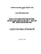 Quản lý của chính quyền tỉnh Hải Dương đối với doanh nghiệp có vốn đầu tư trực tiếp nước ngoài trên địa bàn Tỉnh