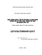 Tăng cường quản lý rủi ro tín dụng tại Ngân hàng thương mại cổ phần Công thương Việt Nam – Chi nhánh Phúc Yên