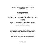 Quản trị quan hệ khách hàng tại Agribank - Quảng Ninh