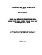 Nâng cao năng lực cạnh tranh của Ngân hàng Đầu tư và phát triển Việt Nam chi nhánh Bắc Hà Nội