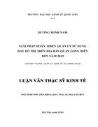 Giải pháp hoàn thiện quản lý sử dụng đất đô thị trên địa bàn quận Long Biên đến năm  2015