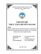 Hoàn thiện kế toán doanh thu, chi phí và kết quả kinh doanh tại Công ty Cổ phần Xăng dầu Dầu khí Hà Nội