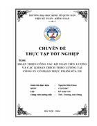 Hoàn thiện kế toán  tiền lương và các khoản trích theo lương tại công ty Cổ phần Thực Phẩm Sữa TH