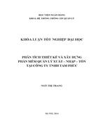 Phân tích thiết kế và xây dựng phần mềm quản lý  nhập xuất tồn tại Công ty TNHH Tam Phúc