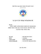 Phát triển kênh phân phối sản phẩm bảo hiểm nhân thọ qua ngân hàng thương mại tại Bảo Việt Nhân thọ